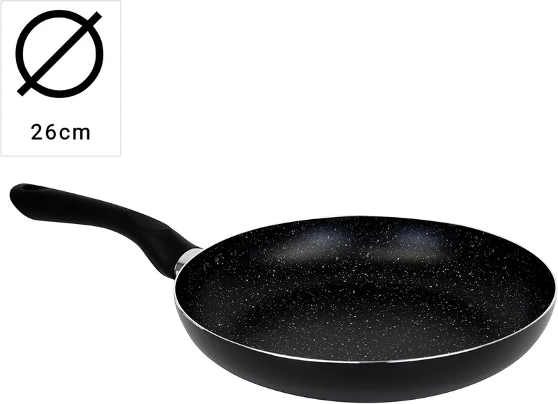 ويلسون مقلاة ويلسون بغطاء رخامي متين، آمنة للاستخدام مع الأفران الحثية، غير لاصقة للقلي والتشويح، قاعدة حثية من الألومنيوم - مقلاة  سم